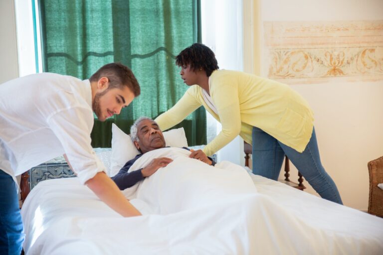 An Elderly Man Lying on the Bed